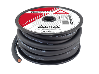 Aura Кабель силовой PCC-550B OFC, 0/1AWG/50мм2, 1 метр, черный