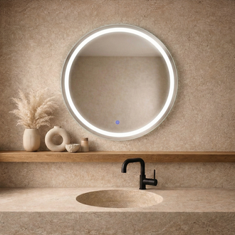 Мансарда с LED- подсветкой сенсорное, круглое с гравировкой, d=70 см 7075-Zm1 