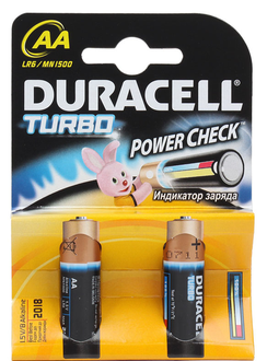 Duracell Батарейка LR6-2BL-2 Turbo AA 2 шт